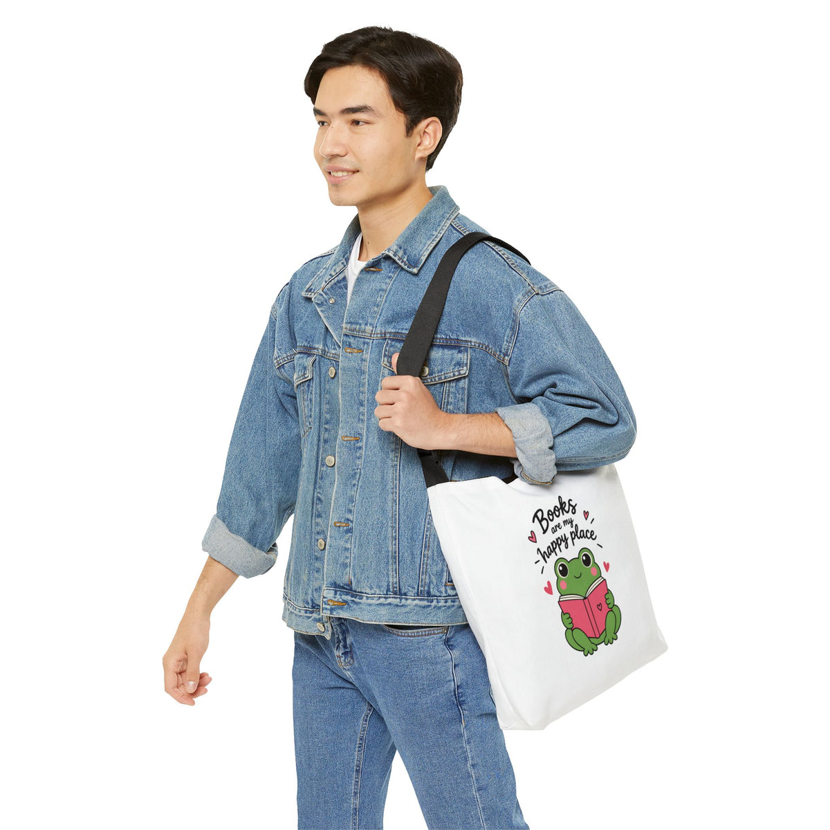 Reading Frog Adjustable Tote Bag