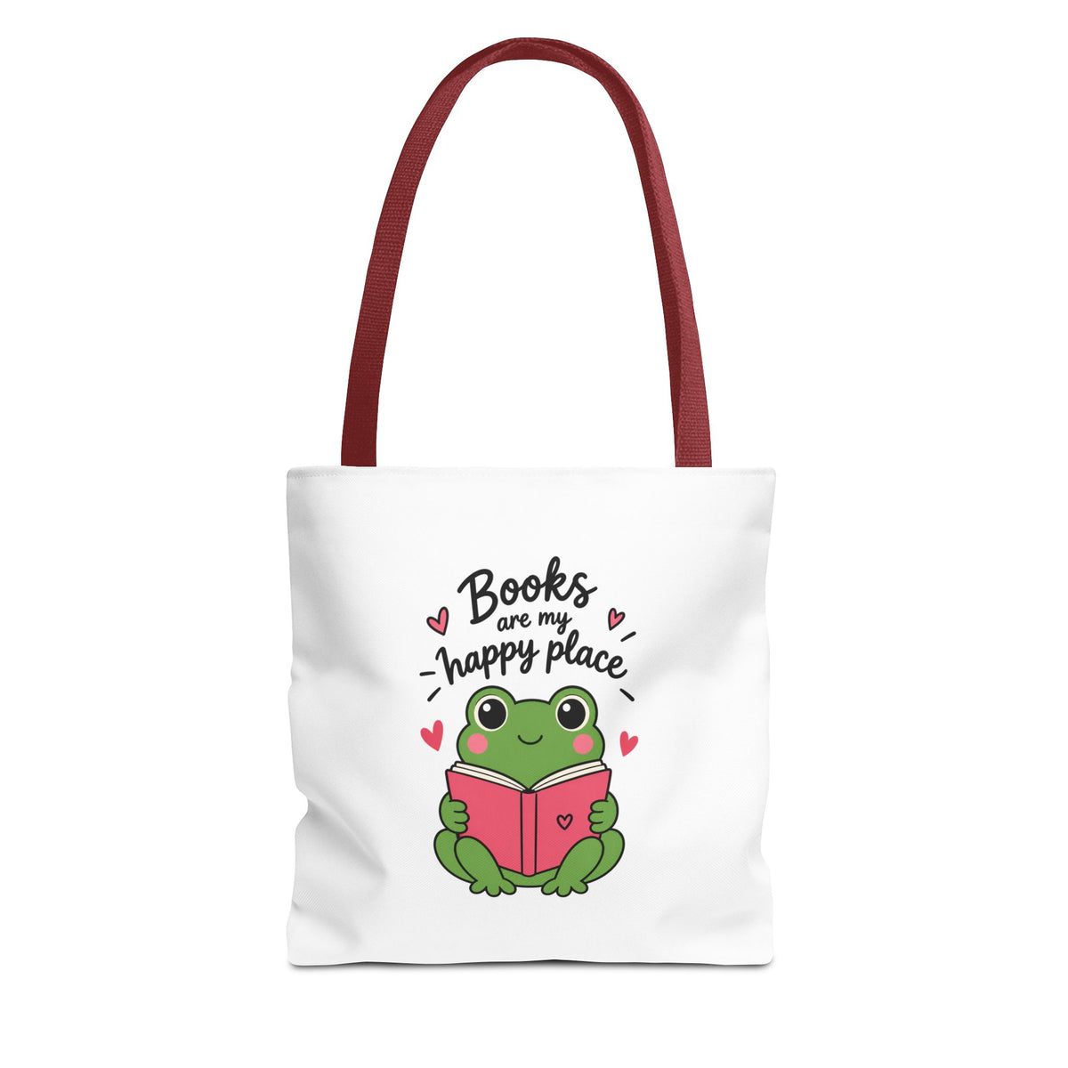 Reading Frog Tote Bag — Cute Reading Lover Canvas Bag