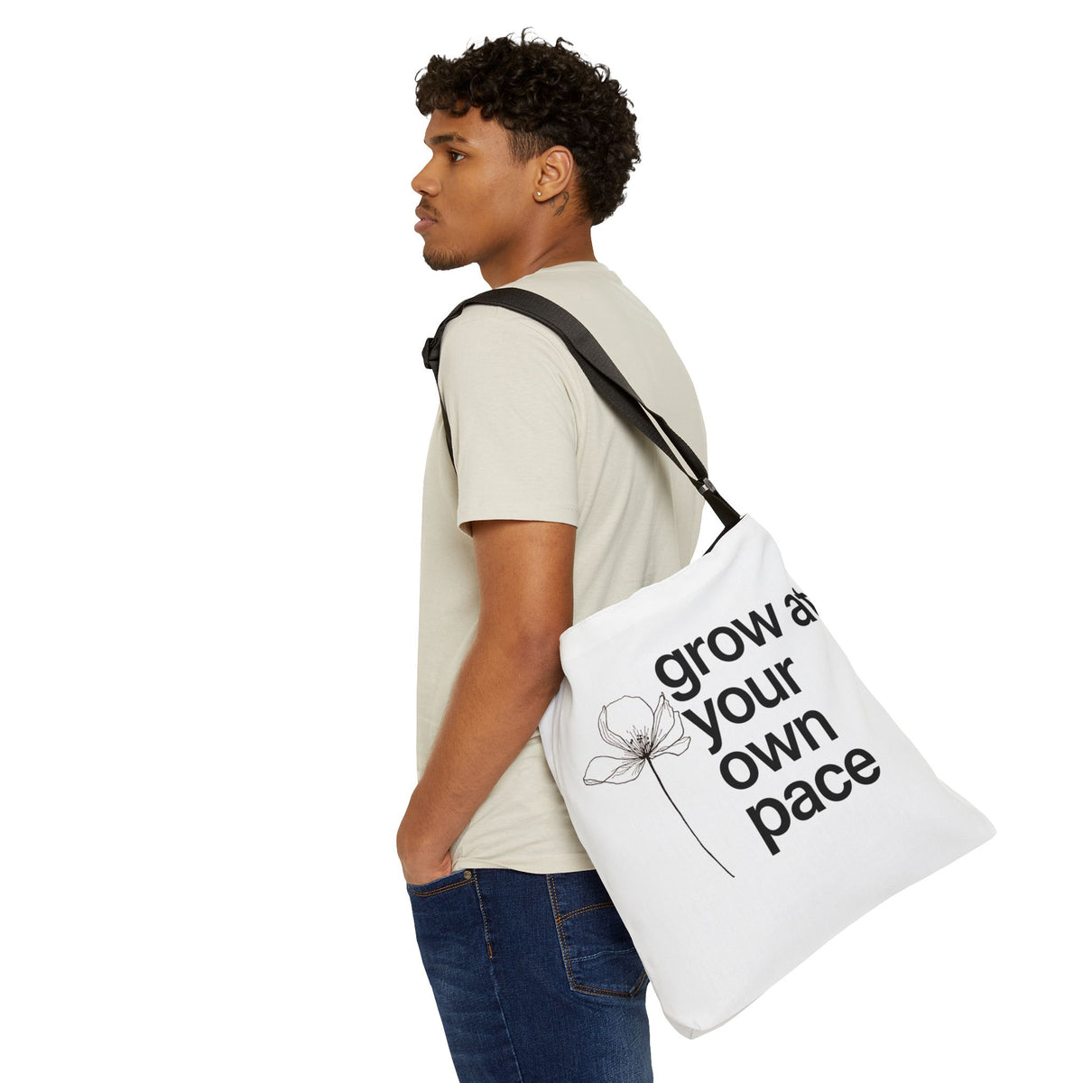 Adjustable Grow at Your Own Pace Tote Bag | Personalization possible | Multiple Sizes