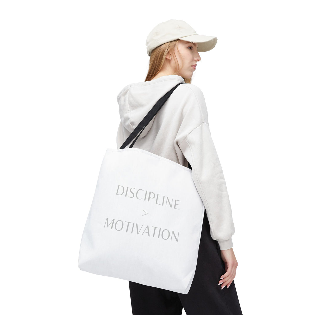 Discipline > Motivation Tote Bag | Multiple Sizes | Personalization possible | Multiple Handle Colors