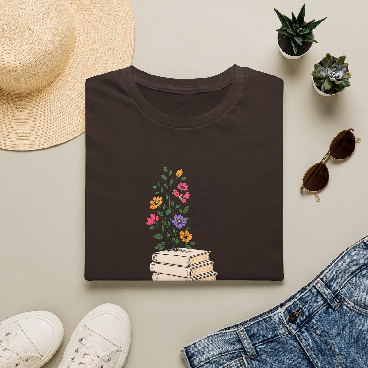 Books Grow Brighter Minds T-Shirt