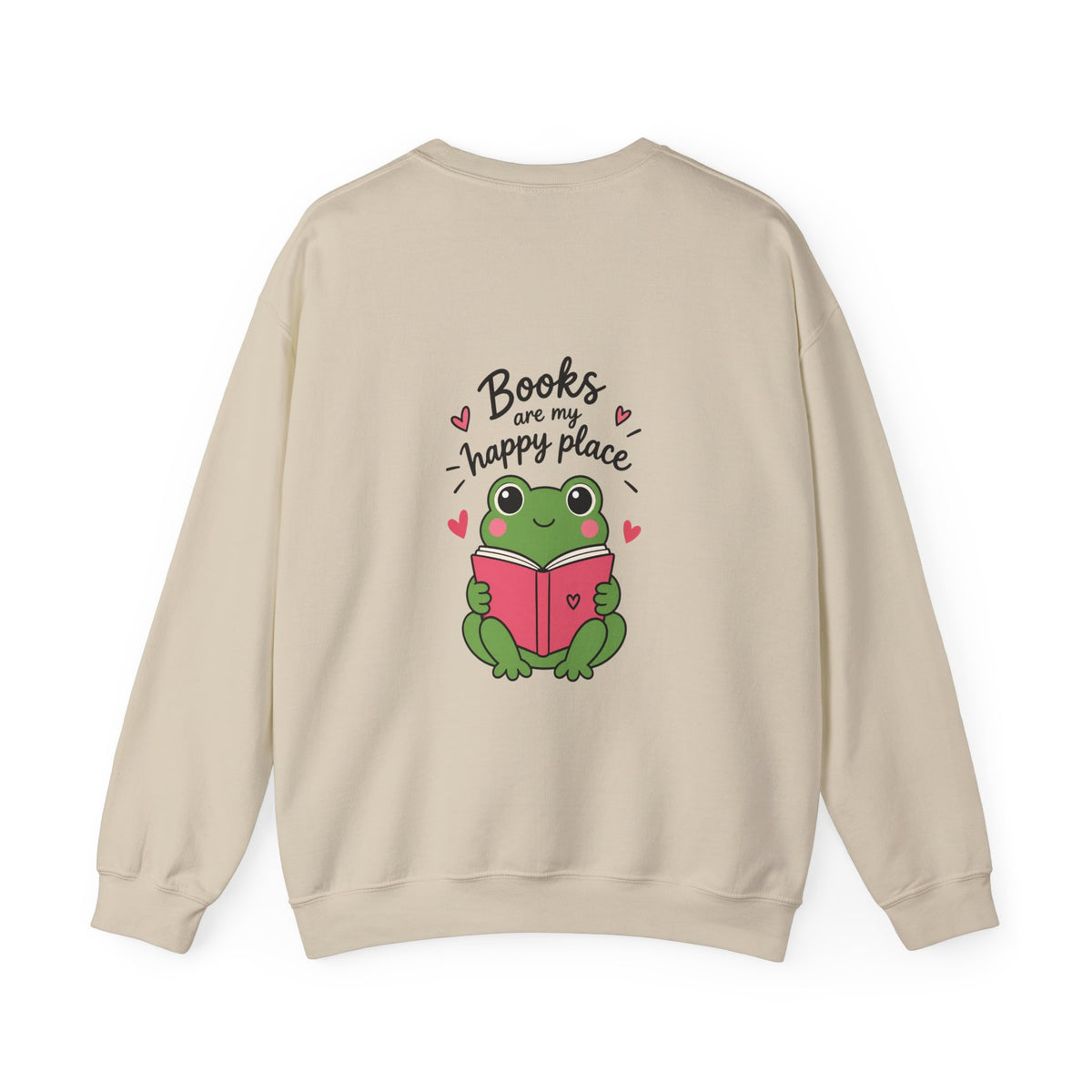 Reading Crewneck Sweatshirt — “Books Are My Happy Place” Cozy Booklover Pullover