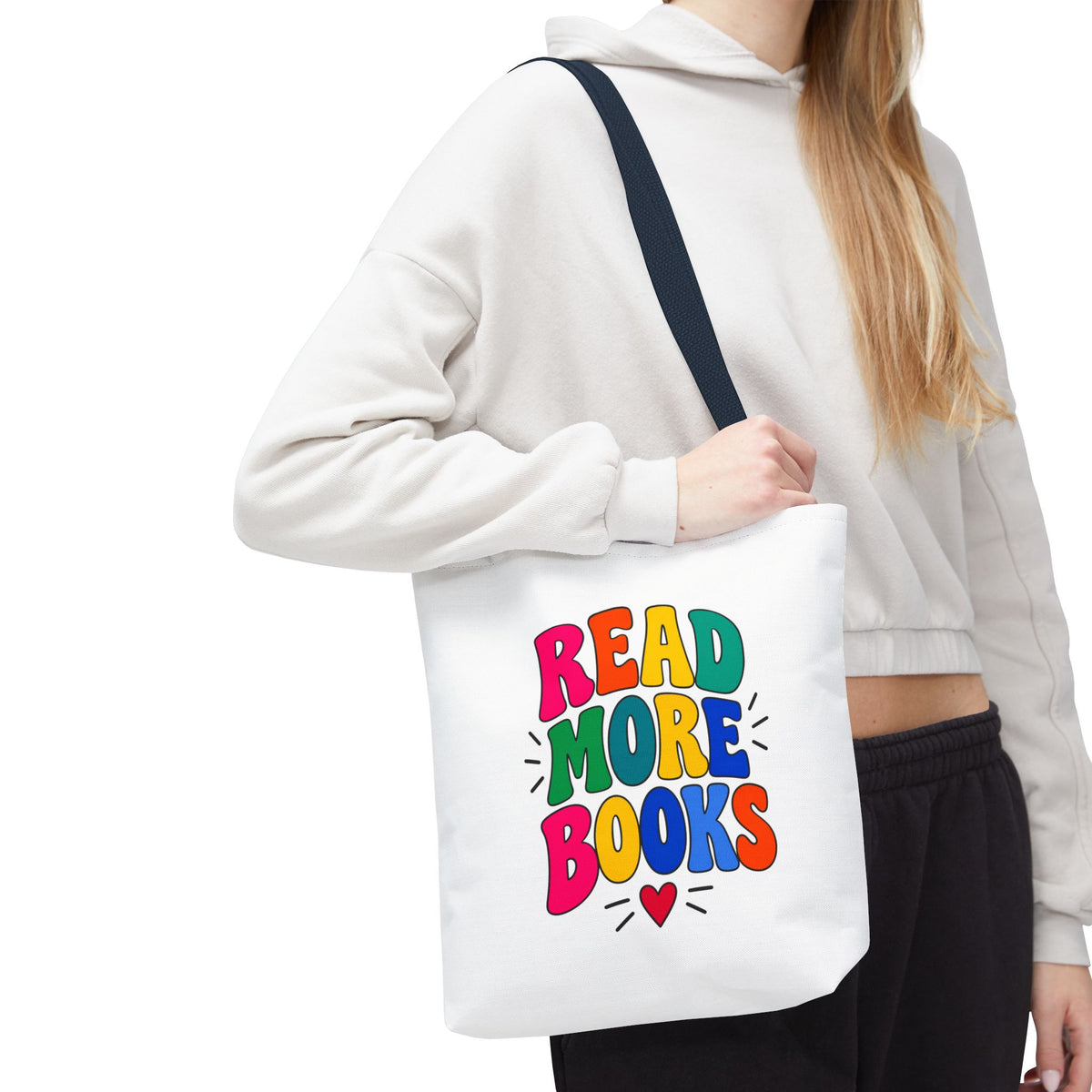 Read More Books Tote Bag — Colorful Book Lover Canvas Tote