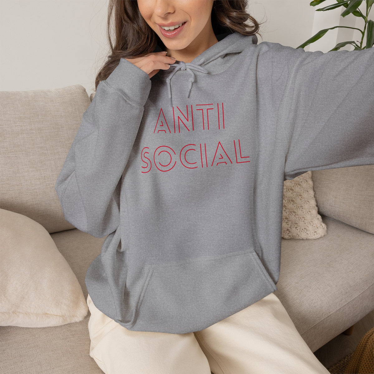 Anti Social Sometimes Hoodie with front and back print | Multiple Colors