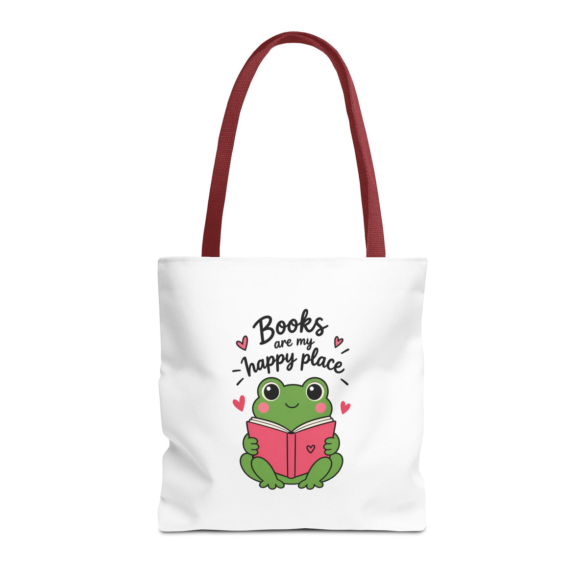 Reading Frog Tote Bag — Cute Reading Lover Canvas Bag