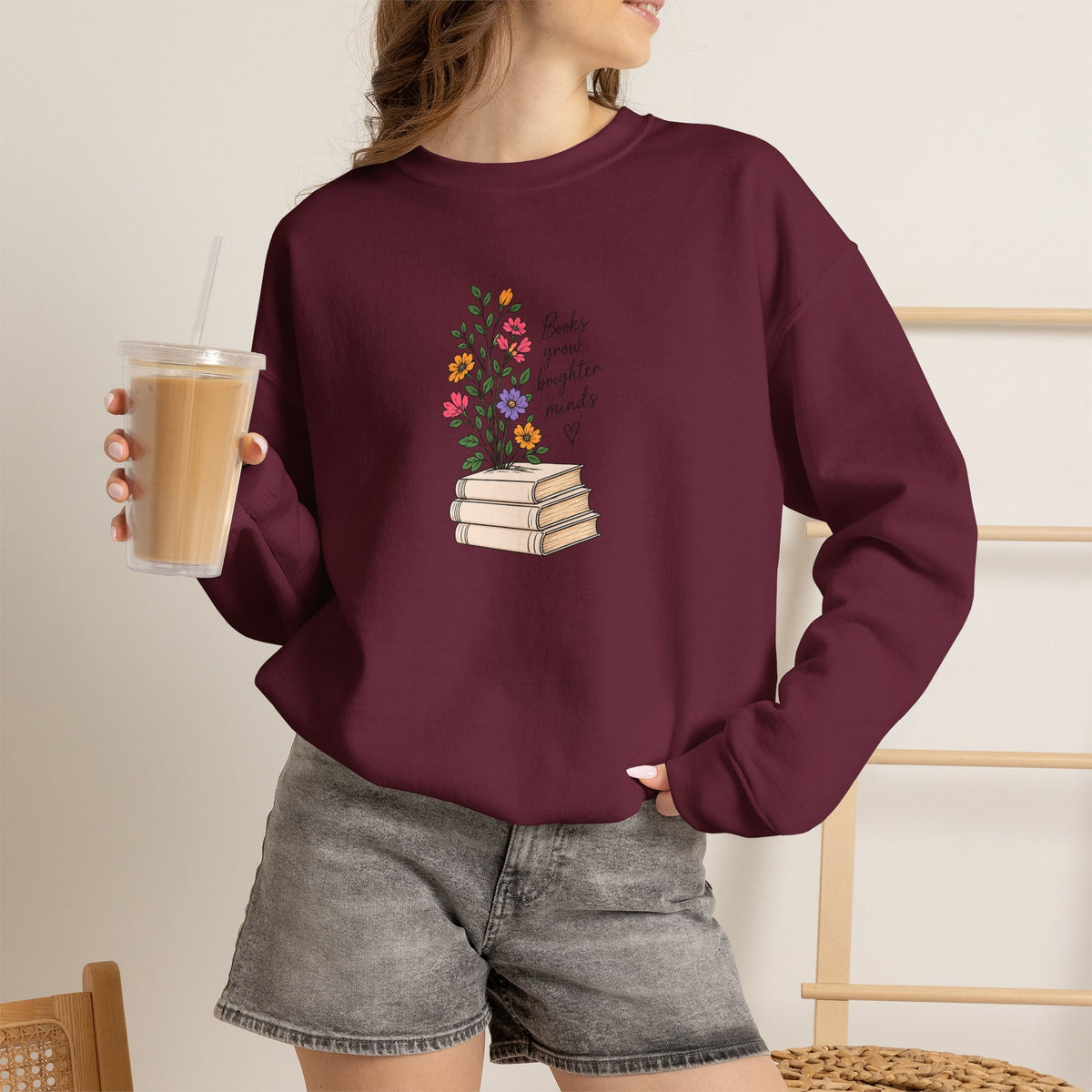 Books Grow Brighter Minds Sweatshirt