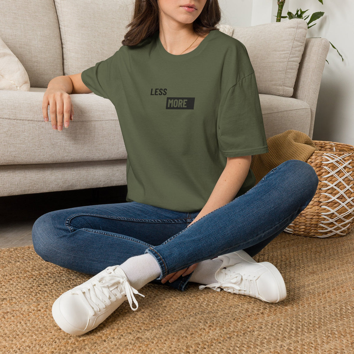 Less Is More T-Shirt with front print | Multiple Colors