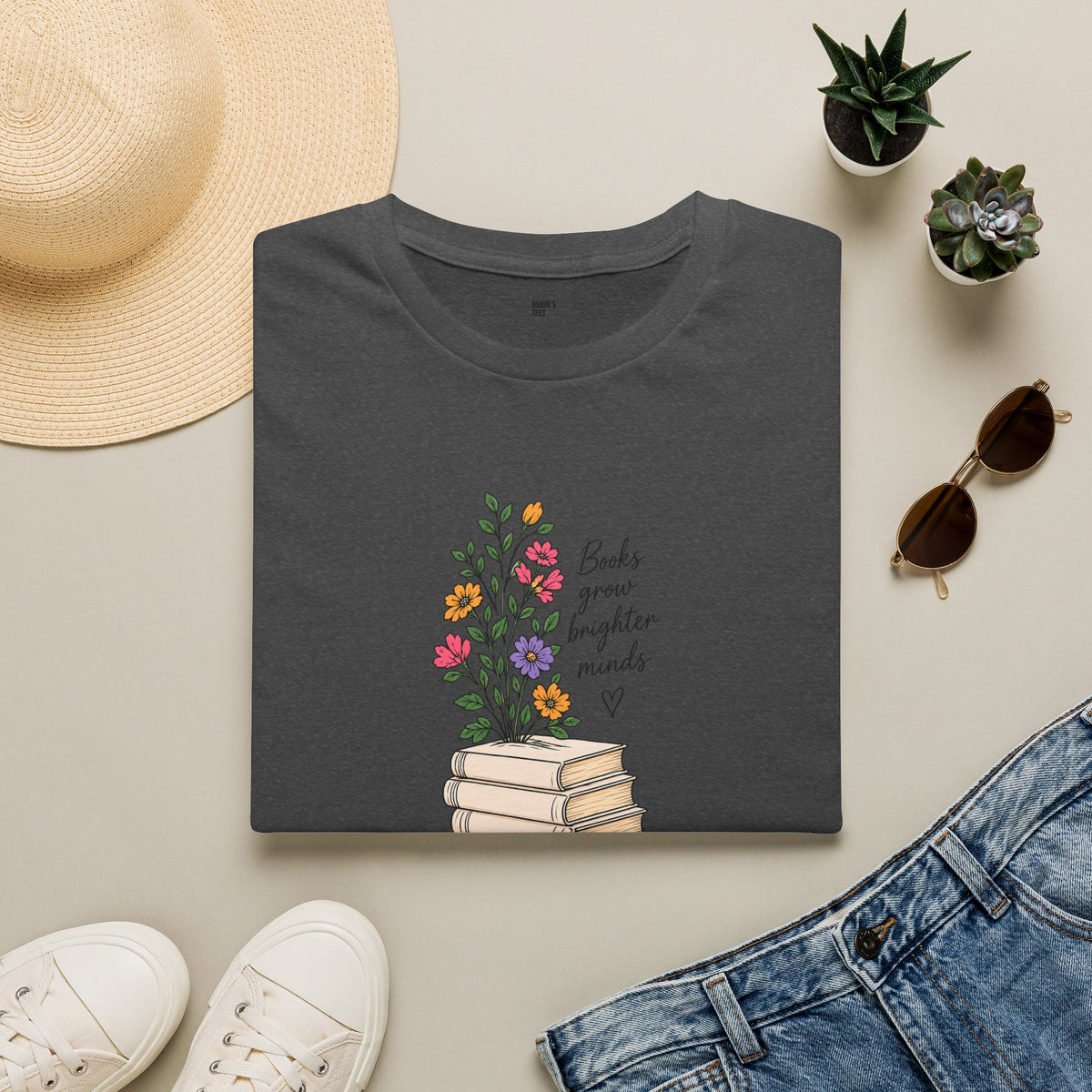 Books Grow Brighter Minds T-Shirt
