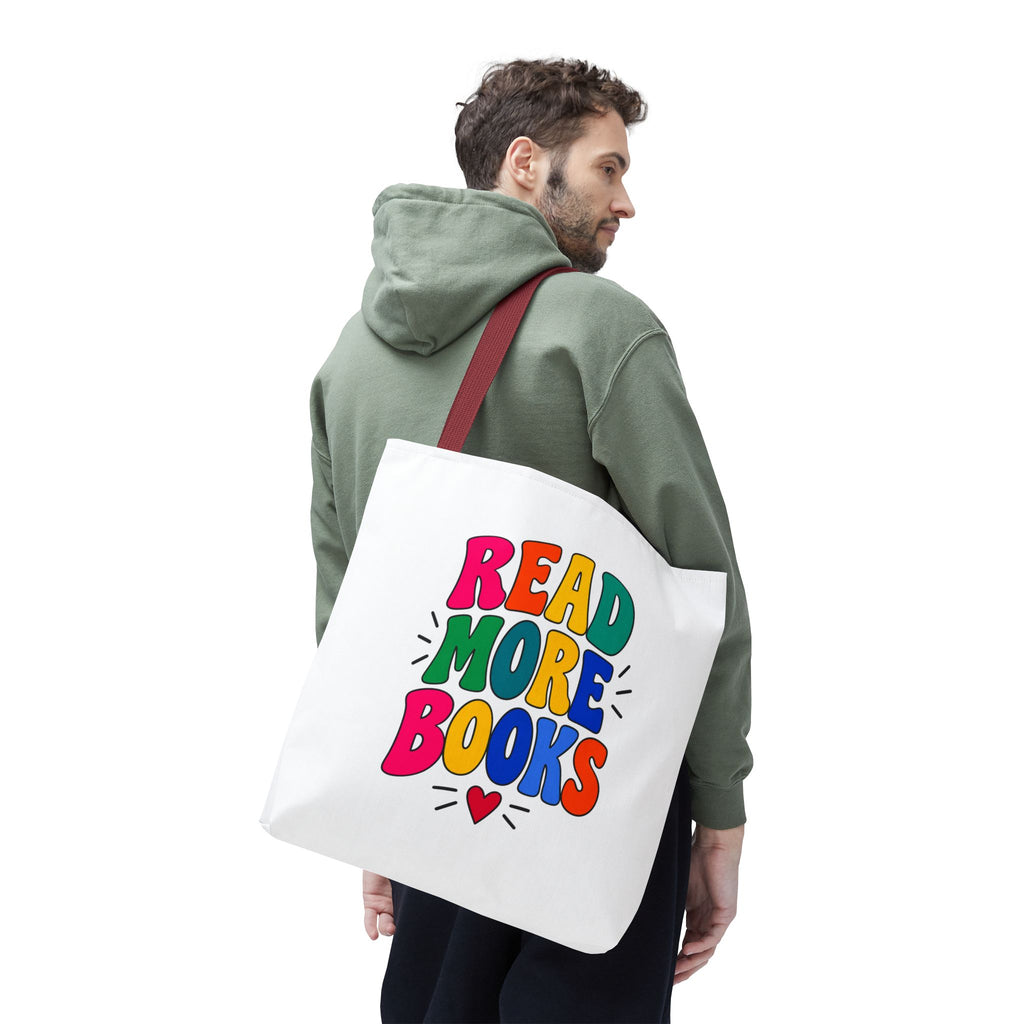 Read More Books Tote Bag — Colorful Book Lover Canvas Tote