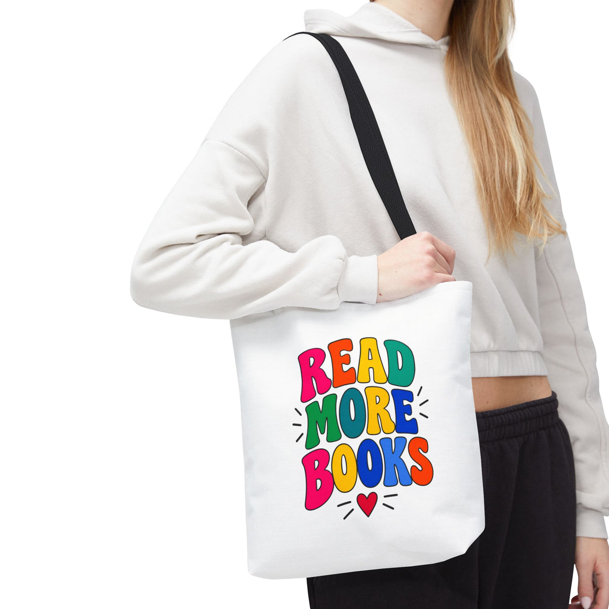 Read More Books Tote Bag — Colorful Book Lover Canvas Tote