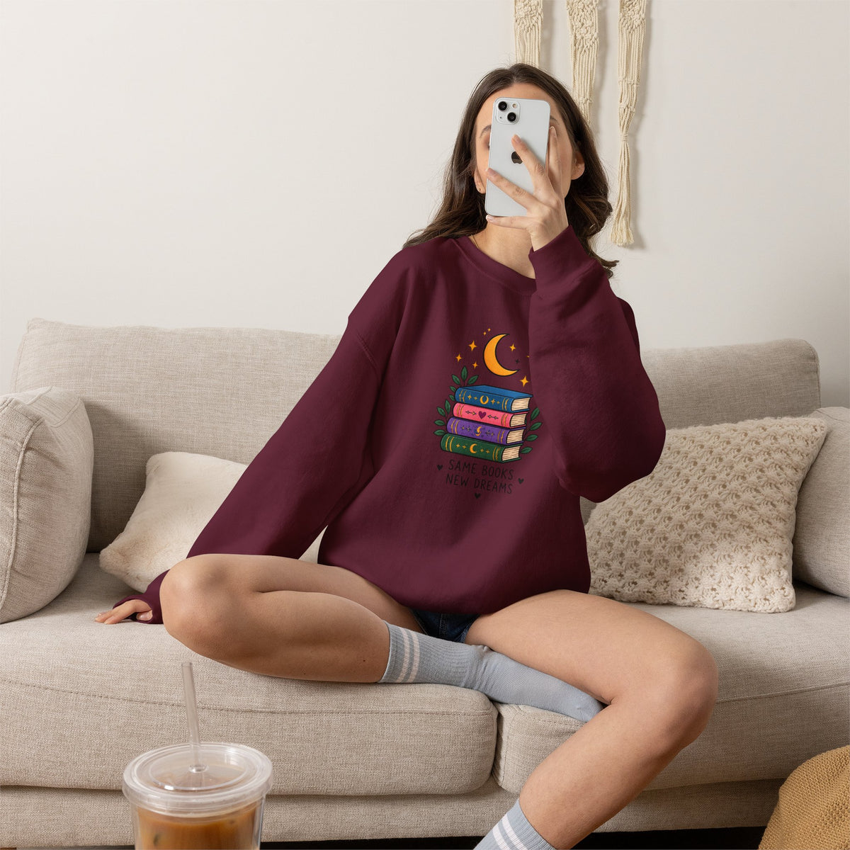 Book Lover Sweatshirt - Same Books New Dreams