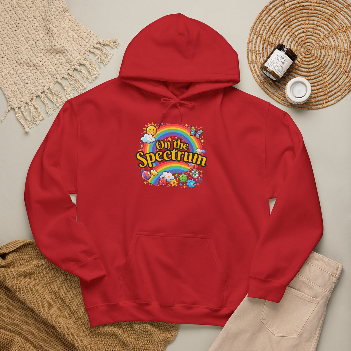 Spectrum Hoodie with front print | Multiple Colors