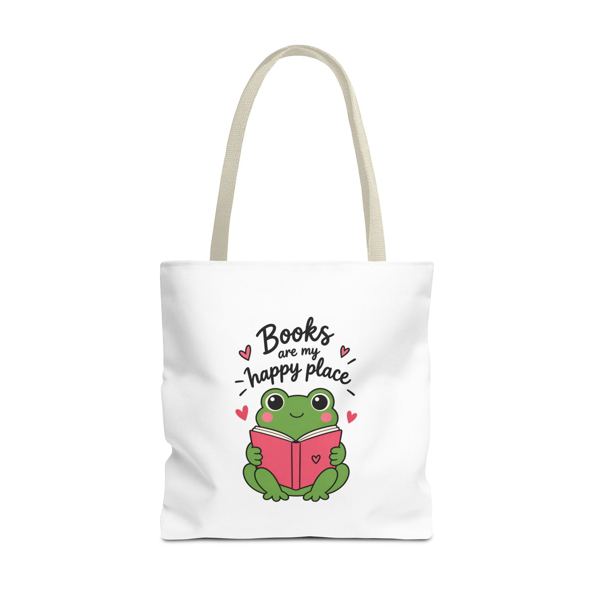 Reading Frog Tote Bag — Cute Reading Lover Canvas Bag