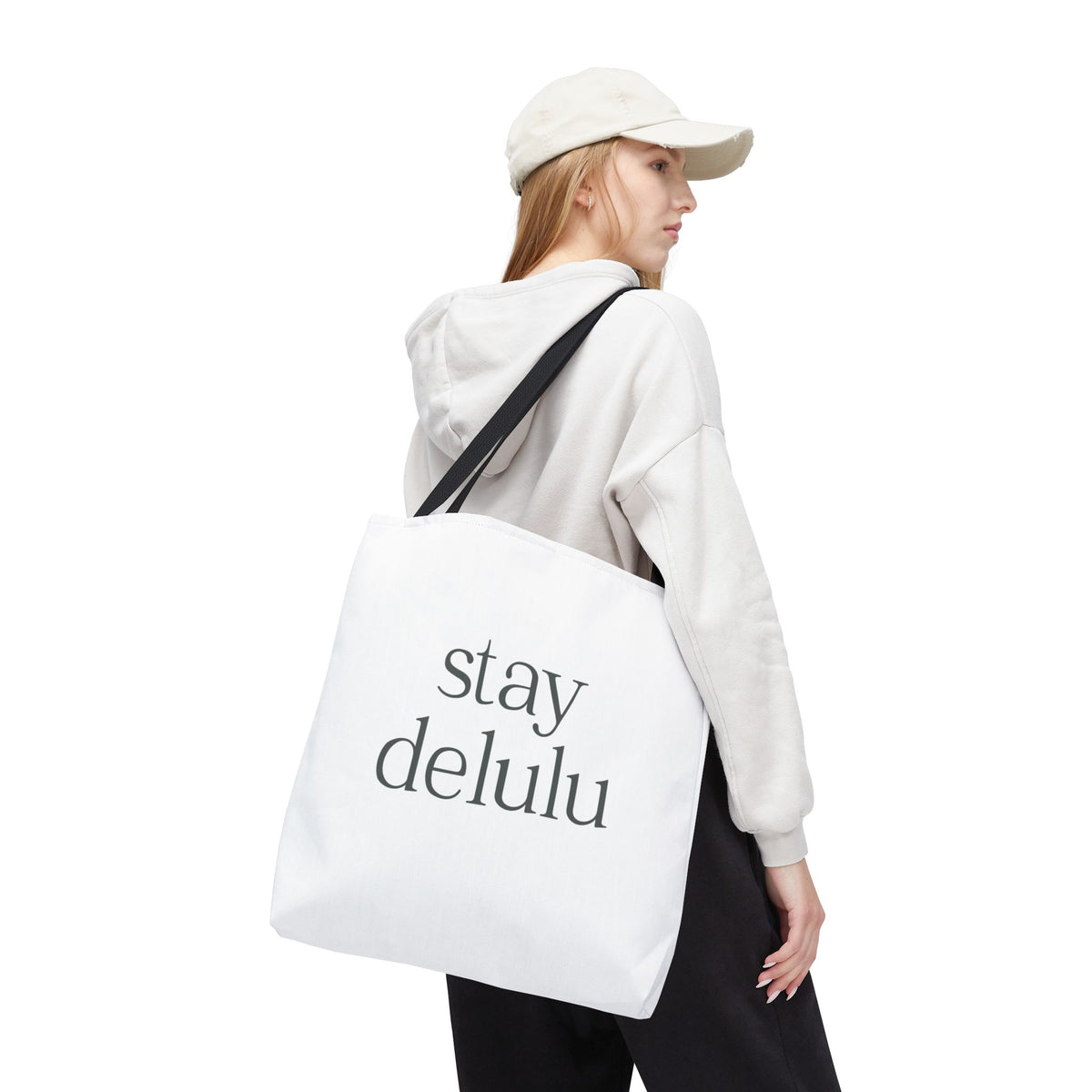 Stay Delulu Tote Bag | Multiple Sizes | Personalization possible | Multiple Handle Colors