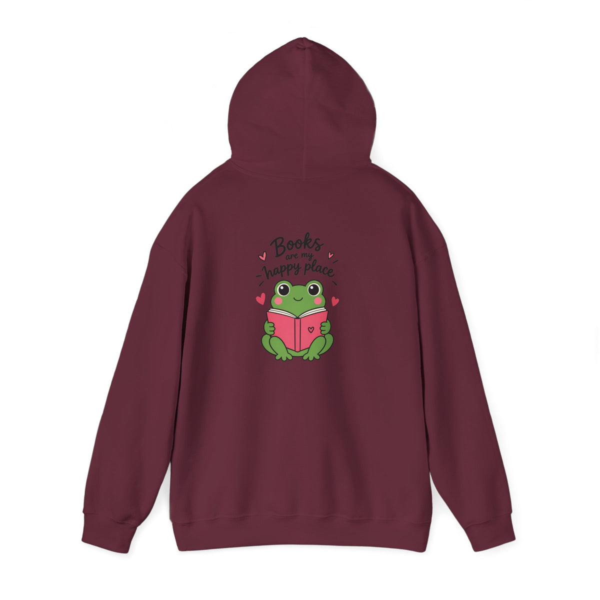 Reading Hoodie — "Books Are My Happy Place" Cozy Pullover