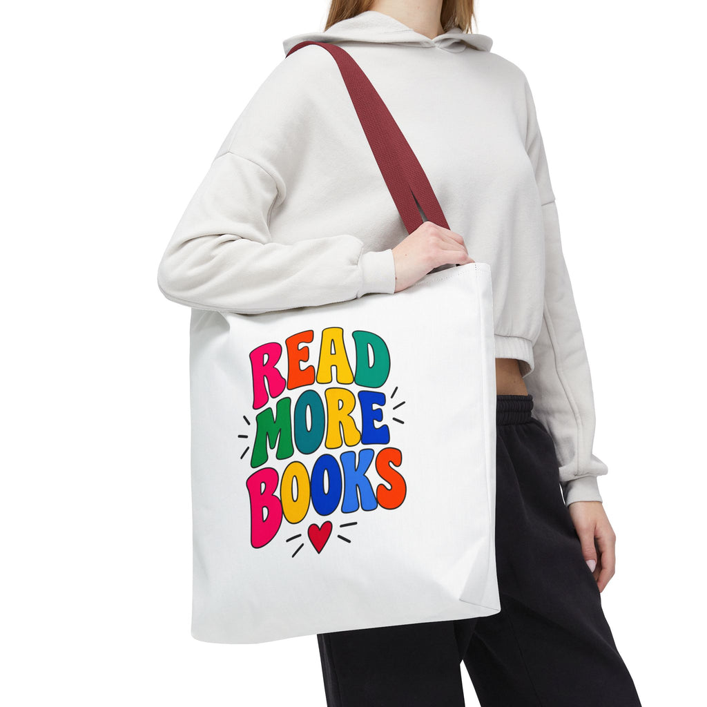 Read More Books Tote Bag — Colorful Book Lover Canvas Tote