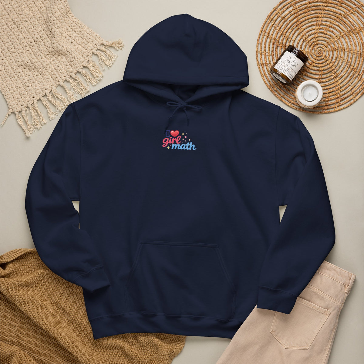 Girl Math Hoodie with front print | Multiple Colors