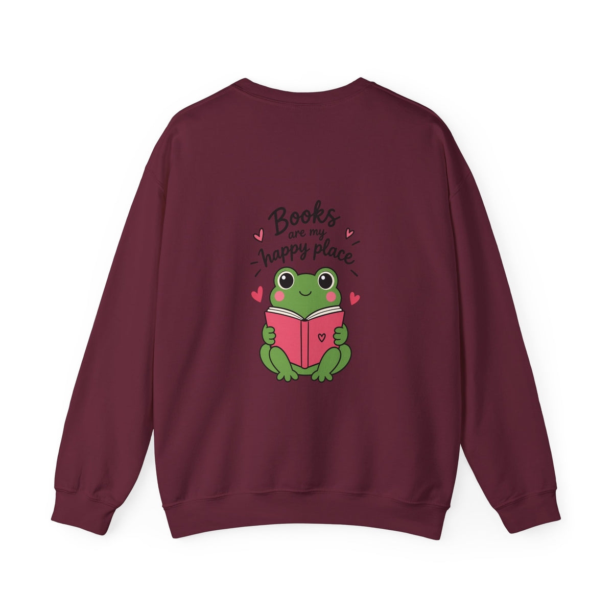 Reading Crewneck Sweatshirt — “Books Are My Happy Place” Cozy Booklover Pullover
