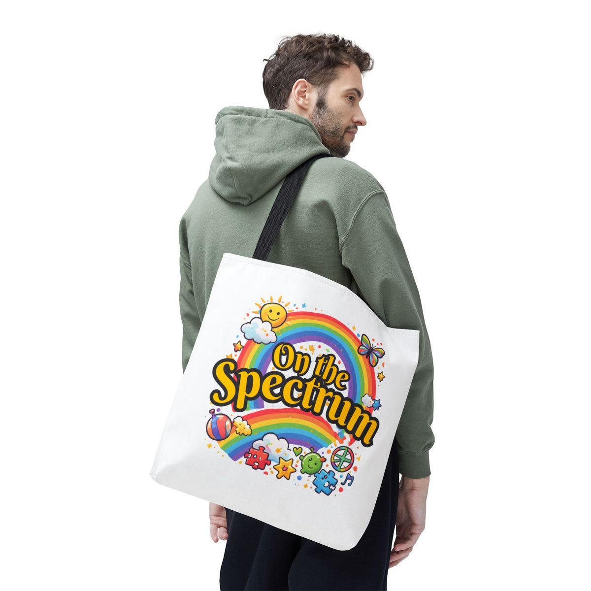 Spectrum Tote Bag | Multiple Sizes | Personalization possible | Multiple Handle Colors