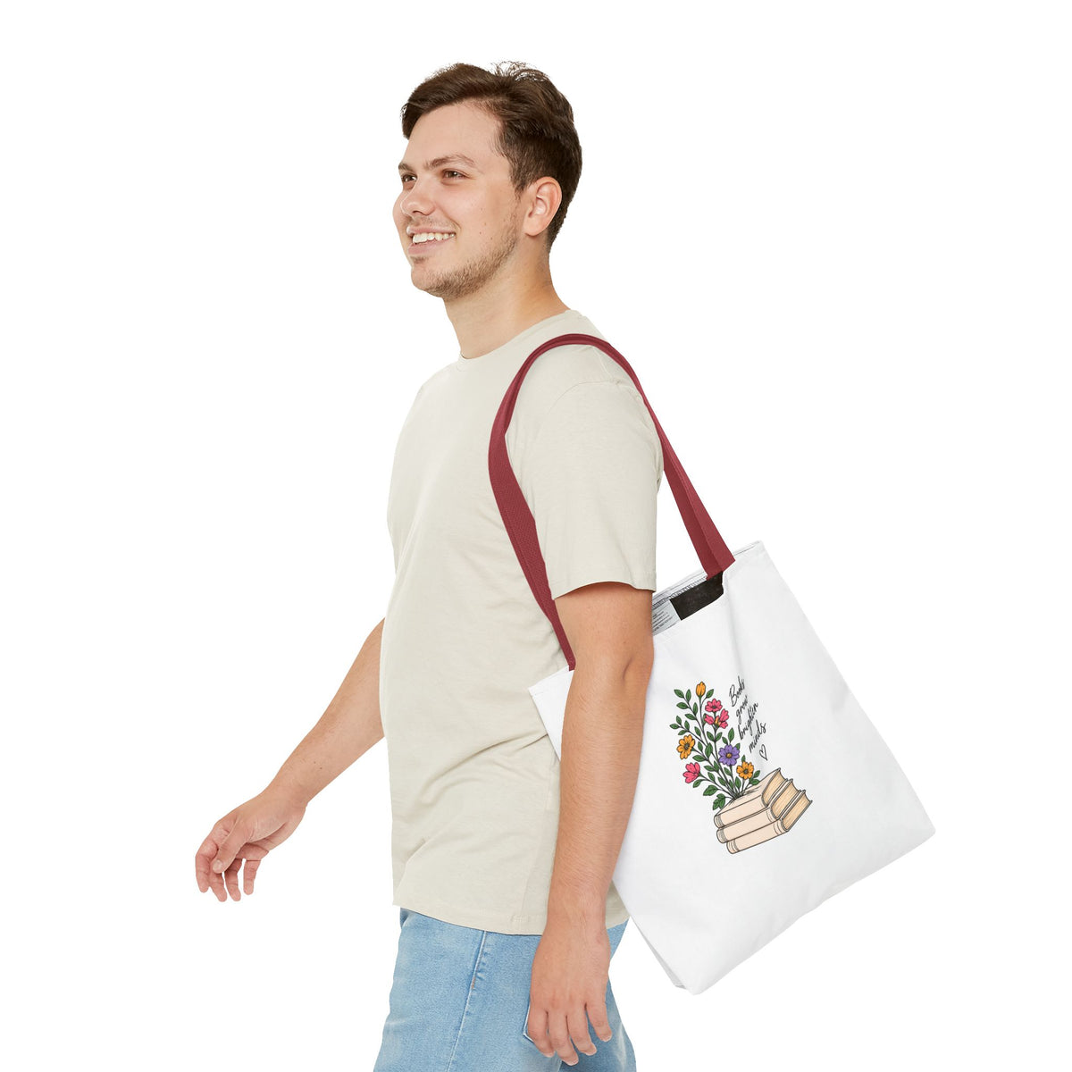 Books Grow Brighter Minds Tote Bag Reading Lover