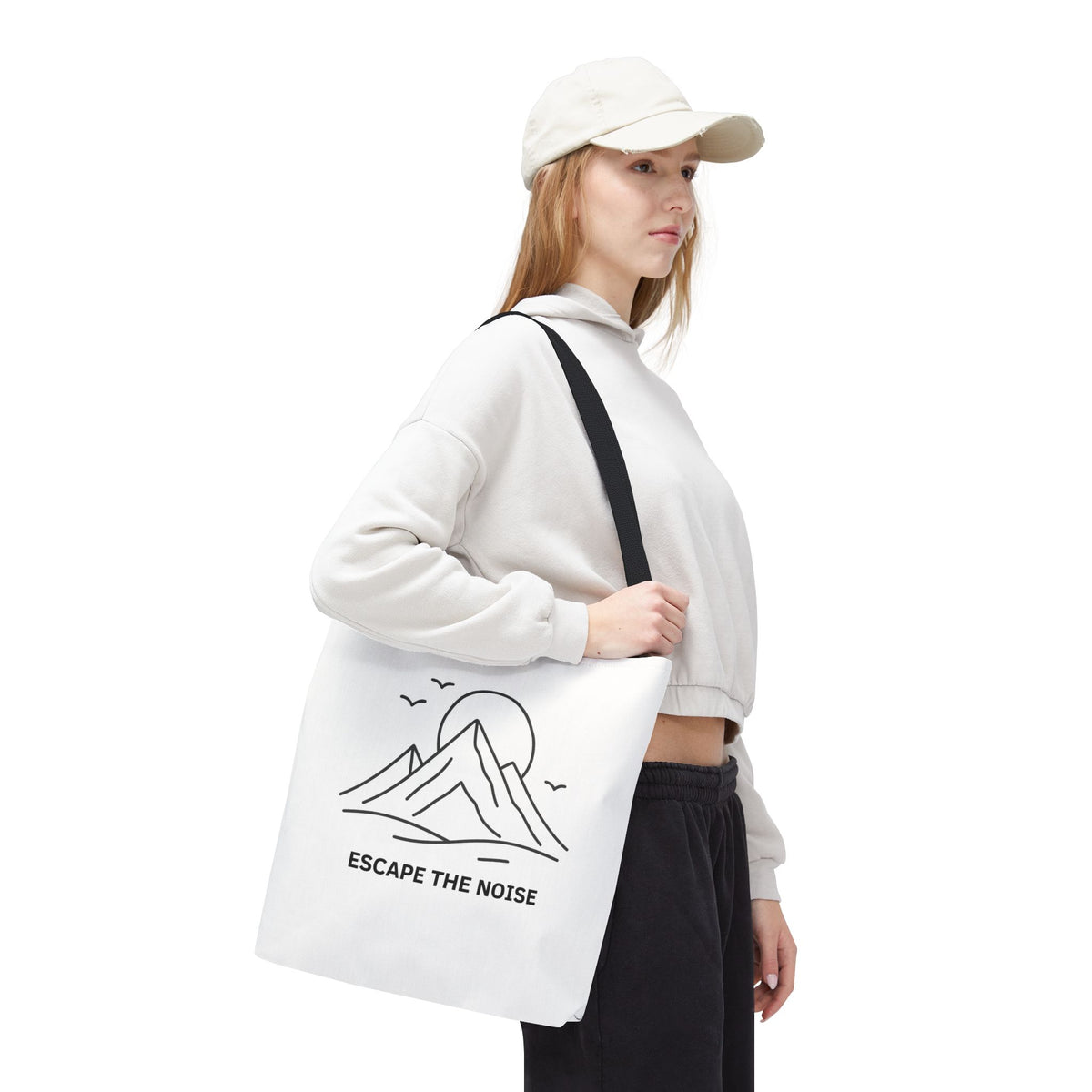 Escape the Noise Tote Bag | Multiple Sizes | Personalization possible | Multiple Handle Colors