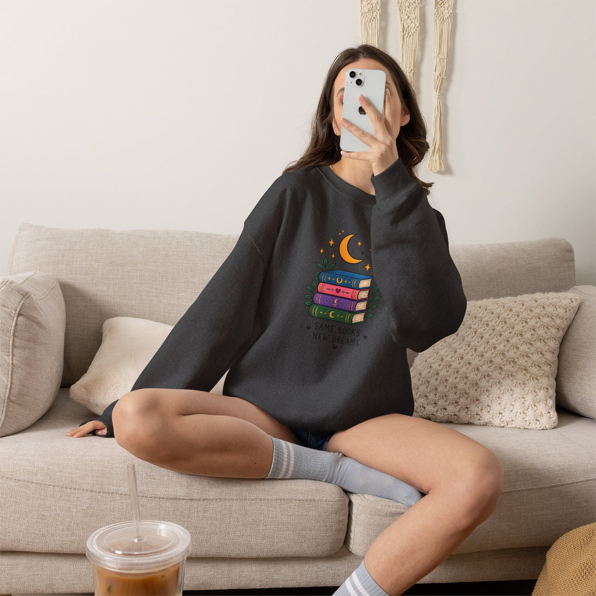 Book Lover Sweatshirt - Same Books New Dreams