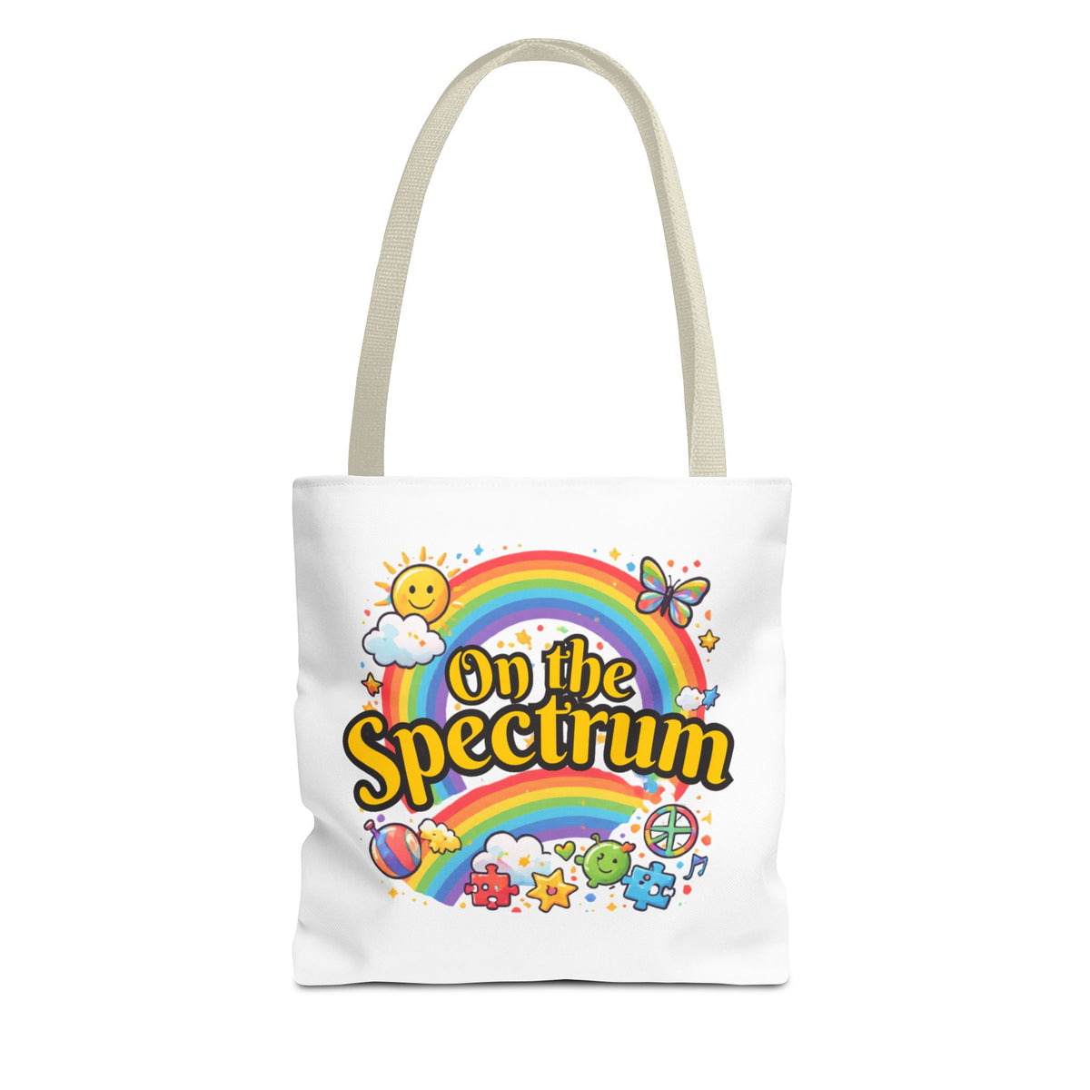 Spectrum Tote Bag | Multiple Sizes | Personalization possible | Multiple Handle Colors
