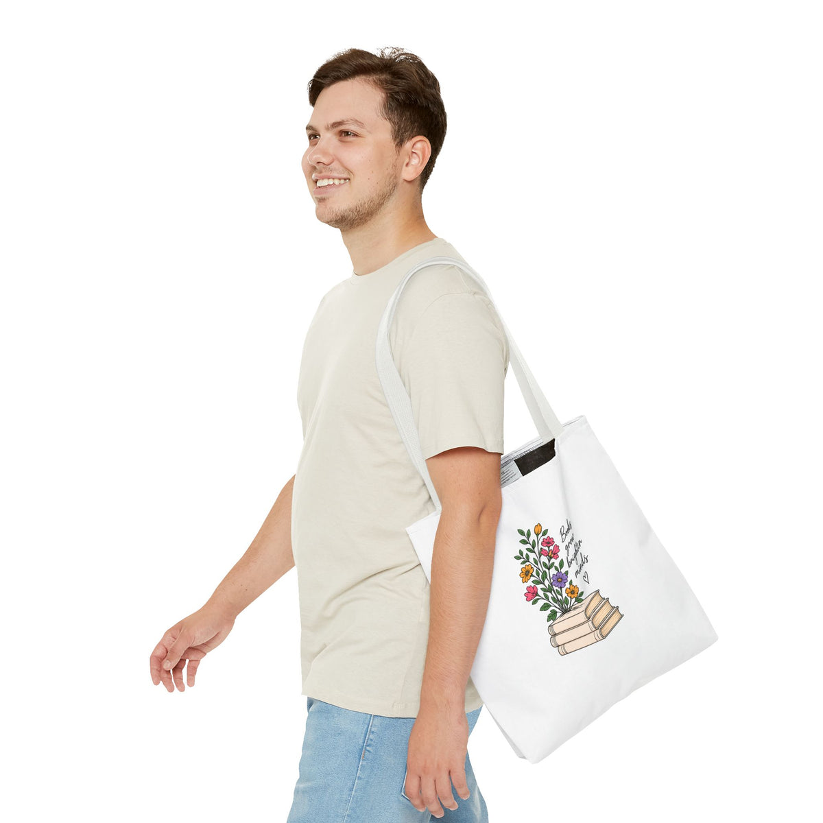 Books Grow Brighter Minds Tote Bag Reading Lover
