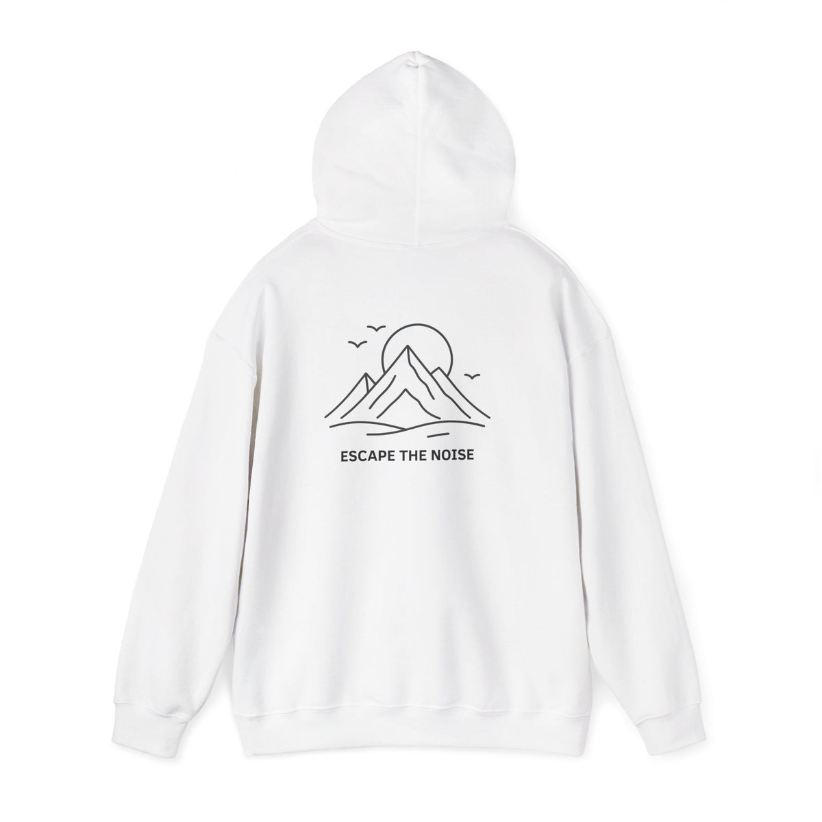 Escape the Noise Hoodie with front and back print | Multiple Colors