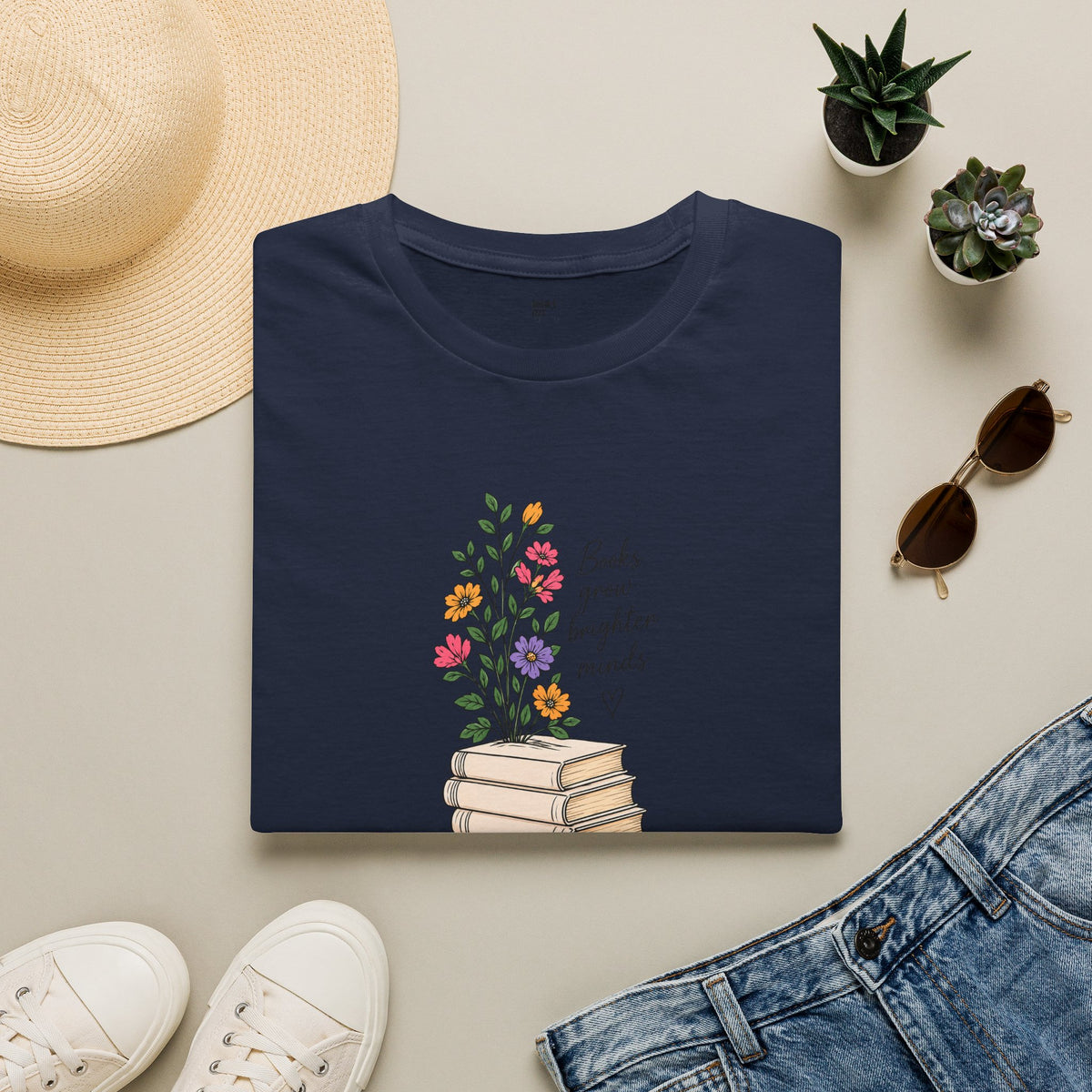 Books Grow Brighter Minds T-Shirt