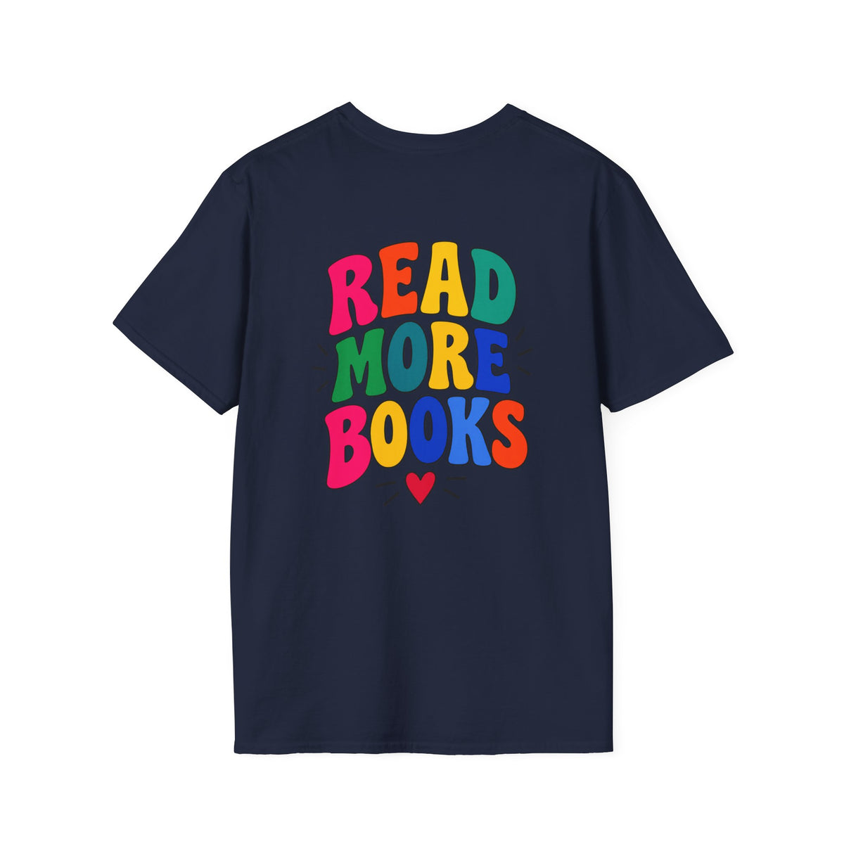 Read More Books T-Shirt — Colorful Retro Back Print