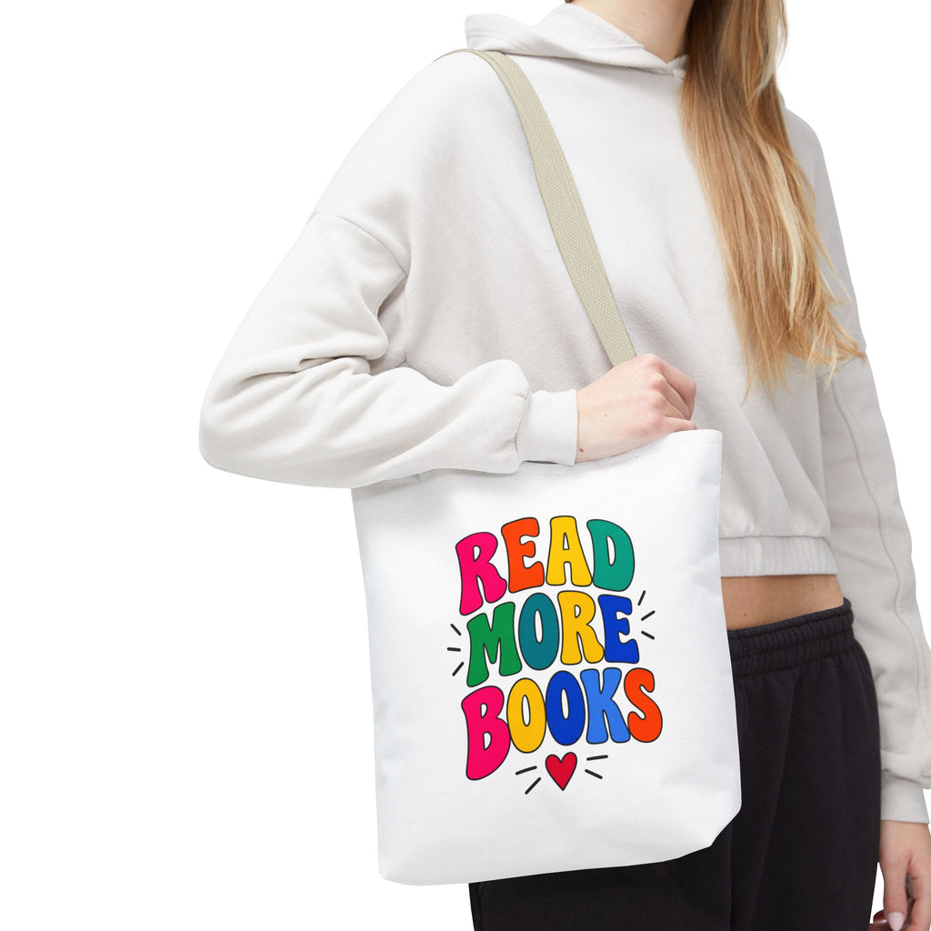 Read More Books Tote Bag — Colorful Book Lover Canvas Tote