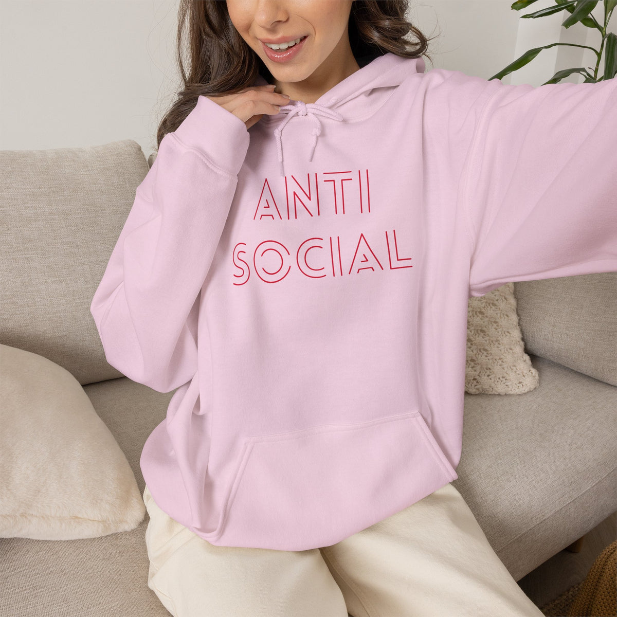 Anti Social Sometimes Hoodie with front and back print | Multiple Colors