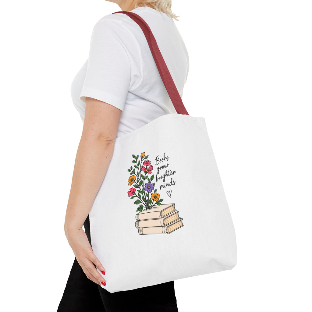 Books Grow Brighter Minds Tote Bag Reading Lover