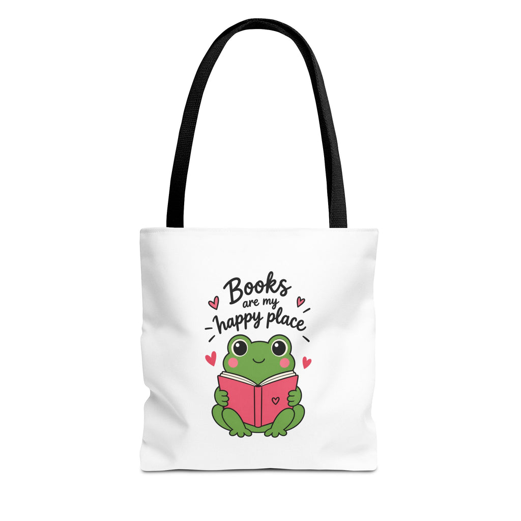Reading Frog Tote Bag — Cute Reading Lover Canvas Bag
