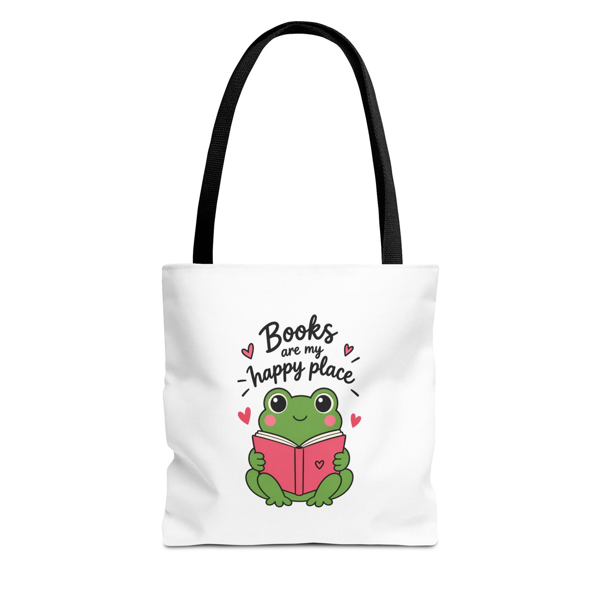 Reading Frog Tote Bag — Cute Reading Lover Canvas Bag