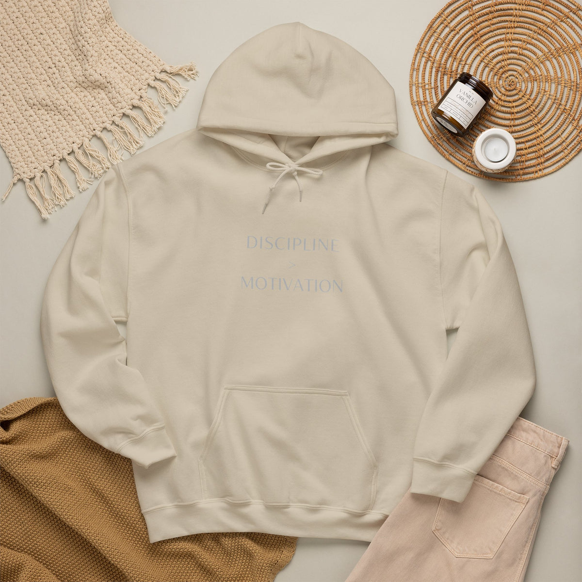 Discipline > Motivation Hoodie with front and back print | Multiple Colors