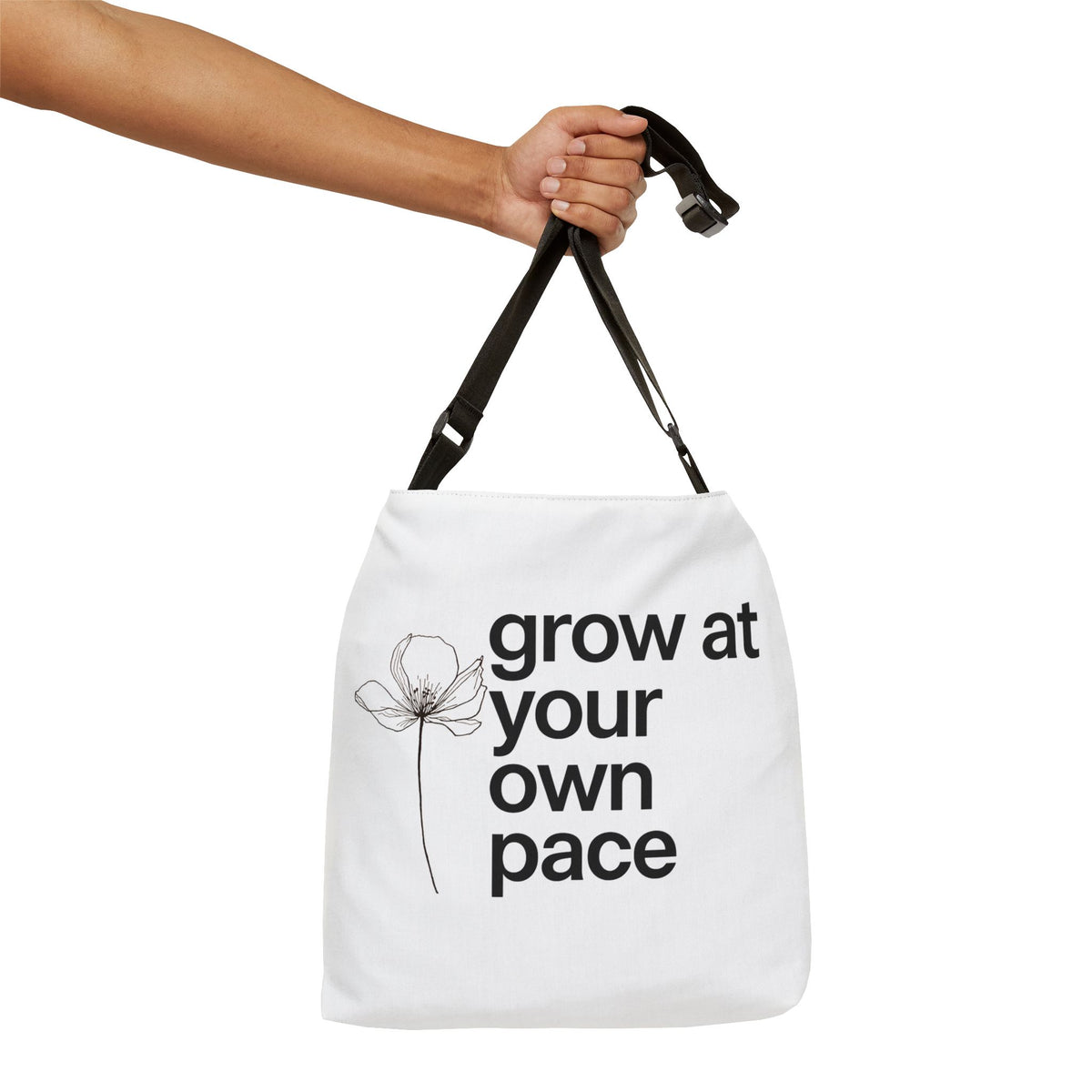 Adjustable Grow at Your Own Pace Tote Bag | Personalization possible | Multiple Sizes