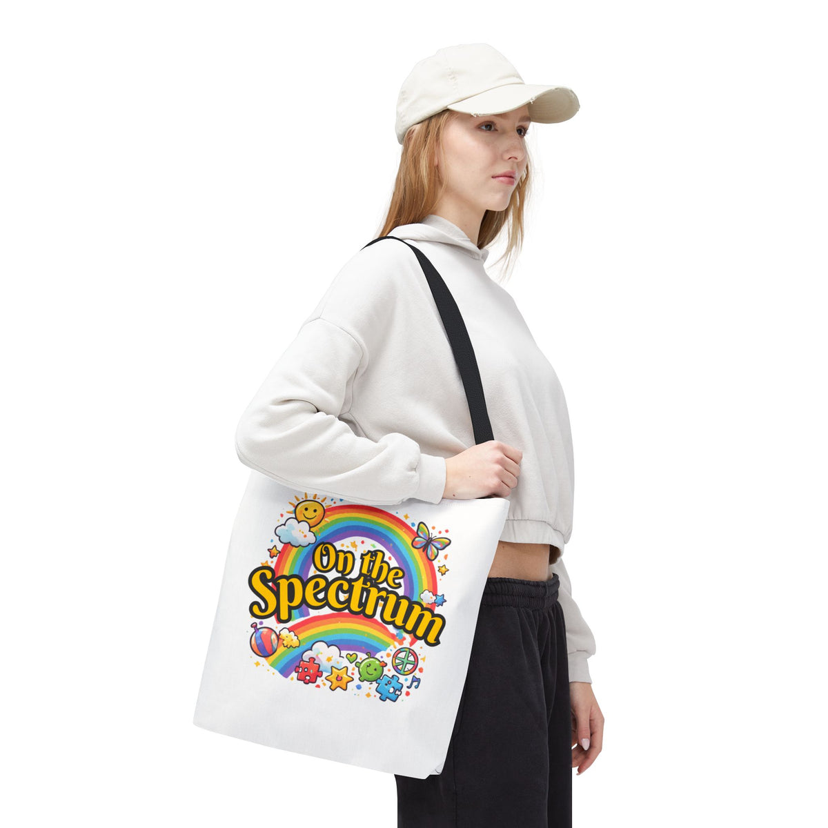 Spectrum Tote Bag | Multiple Sizes | Personalization possible | Multiple Handle Colors