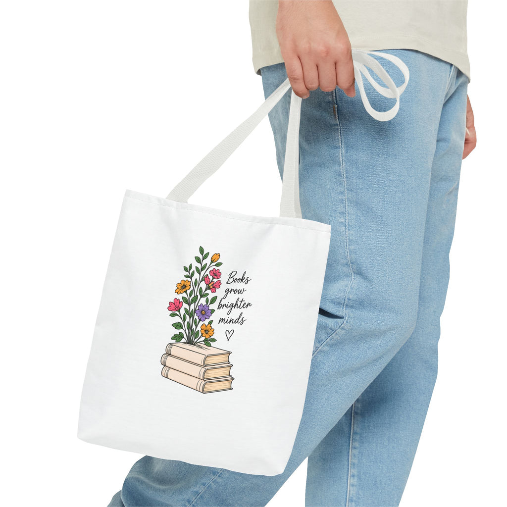 Books Grow Brighter Minds Tote Bag Reading Lover
