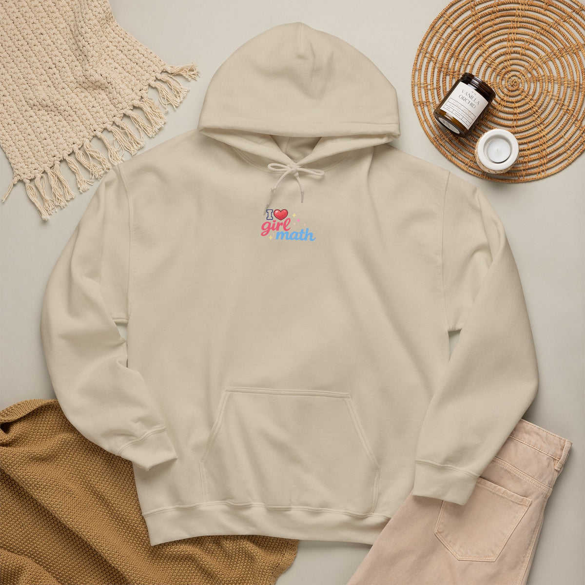 Girl Math Hoodie with front print | Multiple Colors