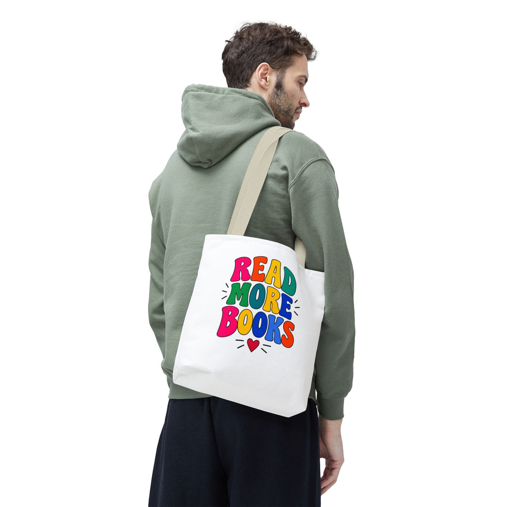 Read More Books Tote Bag — Colorful Book Lover Canvas Tote