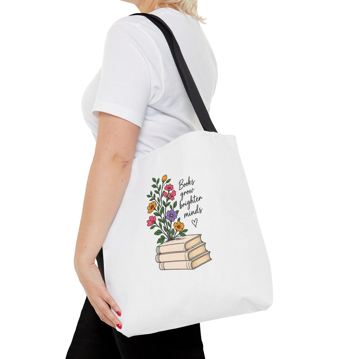 Books Grow Brighter Minds Tote Bag Reading Lover