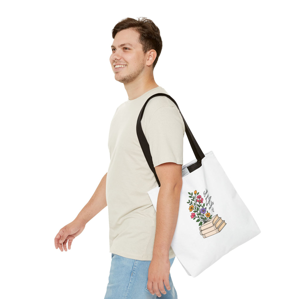 Books Grow Brighter Minds Tote Bag Reading Lover