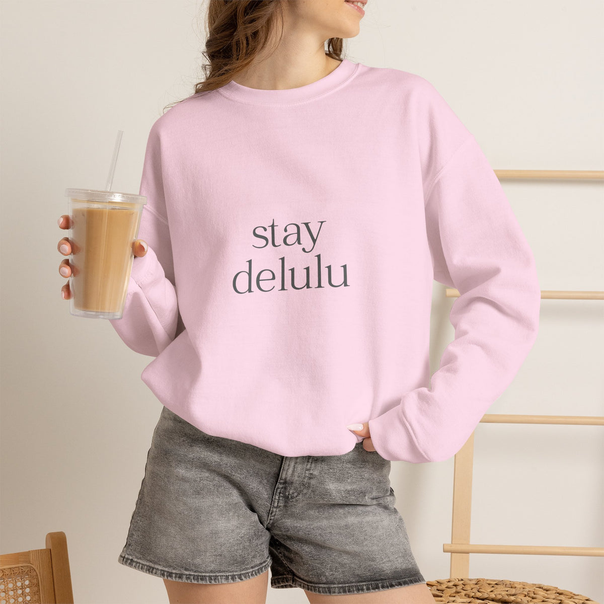 Stay Delulu Sweatshirt with front and back print | Multiple Colors