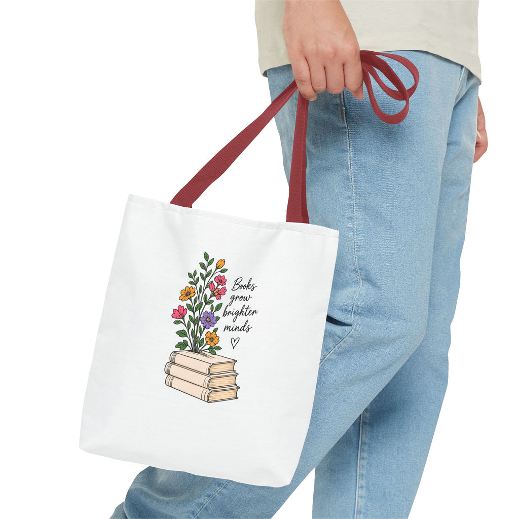 Books Grow Brighter Minds Tote Bag Reading Lover