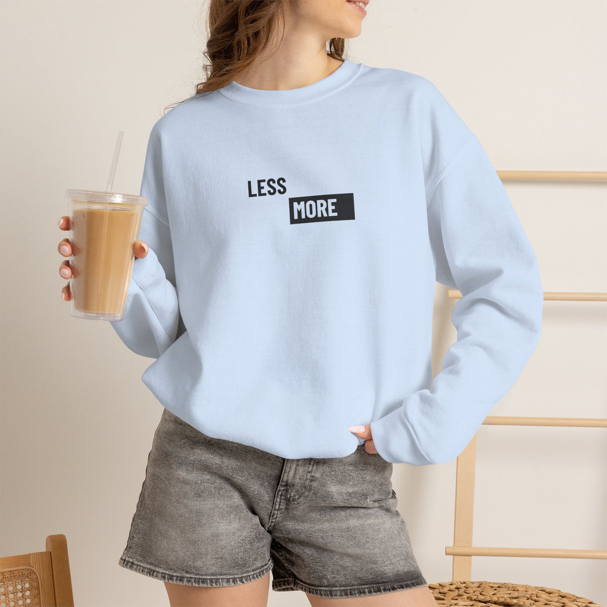 Less is More Sweatshirt with front print | Multiple Colors