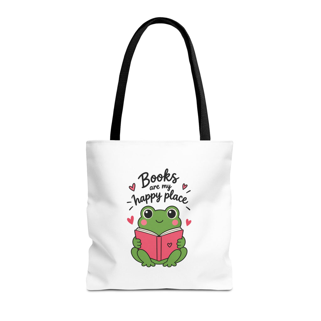 Reading Frog Tote Bag — Cute Reading Lover Canvas Bag