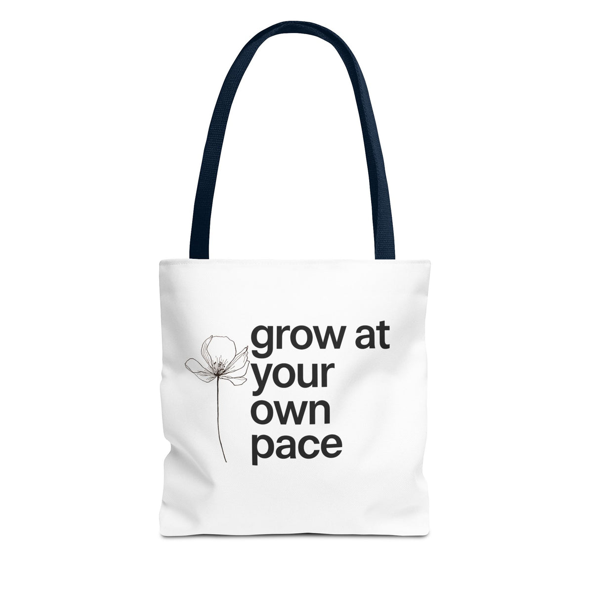 Grow at your own Pace Tote Bag | Multiple Sizes | Personalization possible | Multiple Handle Colors