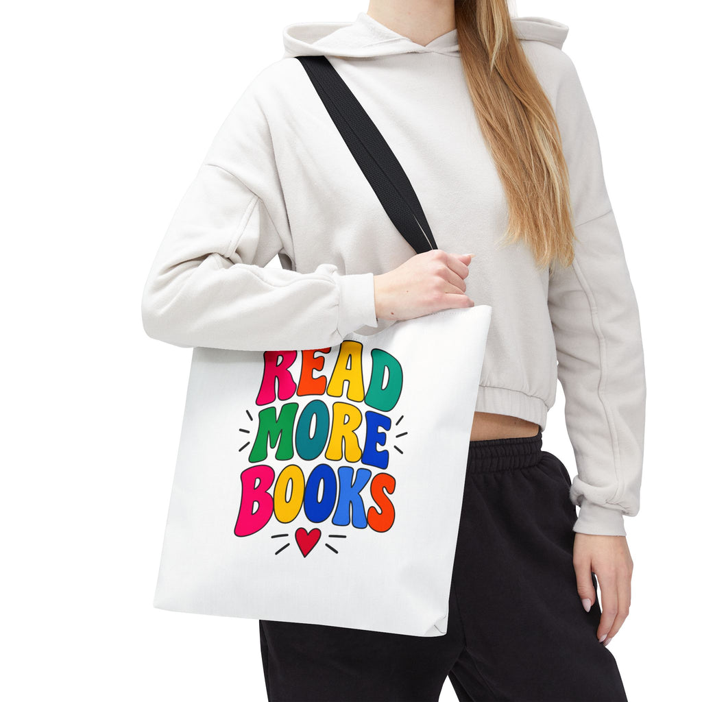 Read More Books Tote Bag — Colorful Book Lover Canvas Tote